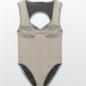 ZARA SEAMLESS JACQUARD BODYSUIT